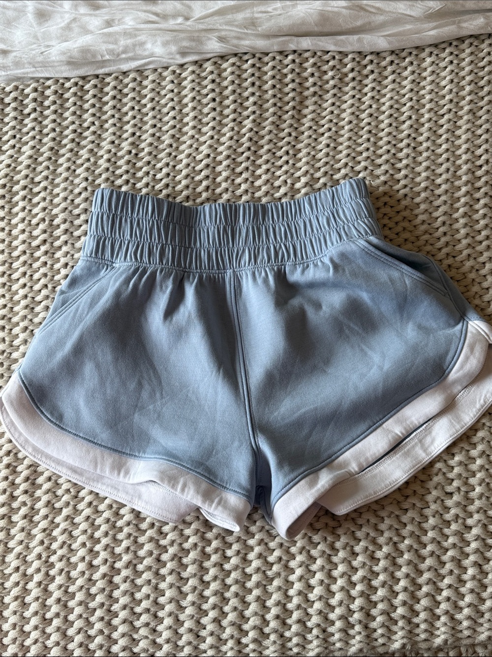 A&F YPB neoknit Light Blue Women’s Shorts with White Trim XS
